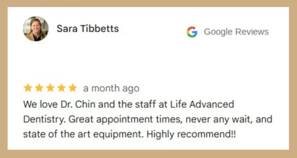 Invisalign clear braces Patients rave about Dr. Chin in their Google reviews of LIFE A.I.D.