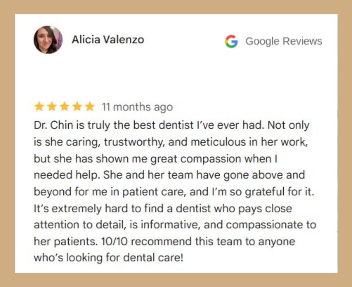 5 Star Google Review from Alicia
